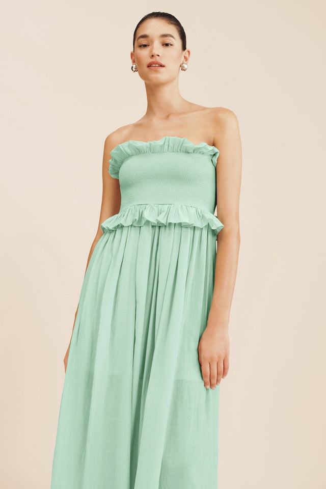 COBY STRAPLESS DRESS - COOL MINT – THE POSSE US