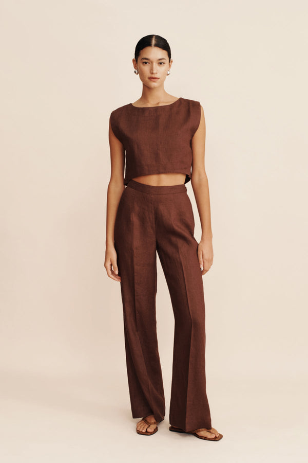 NEXT SIZE UK 26 R CHOCOLATE BROWN FAUX LEATHER WIDE LEG HIGH RISE CROP  TROUSERS | eBay